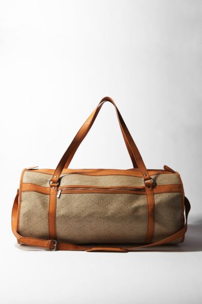 Deena & Ozzy Straw Geo Weekender Bag