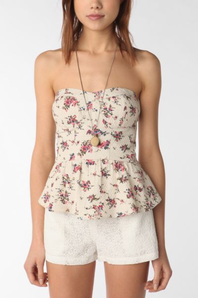 UrbanOutfitters  Kimchi Blue Peplum Bustier Top