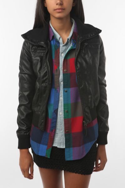 UrbanOutfitters  Sparkle & Fade Faux Leather Bomber Jacket