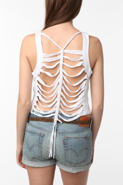 UrbanOutfitters  Sparkle & Fade Macramé Back Tank Top