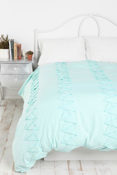 Ruched Ruffle Duvet Cover - Urban Outfitters