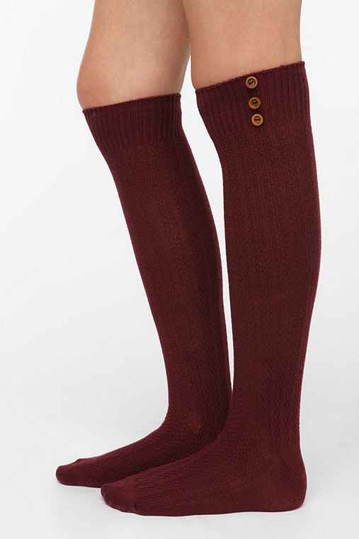 Buttoned-Up Knee-High Sock - Urban Outfitters