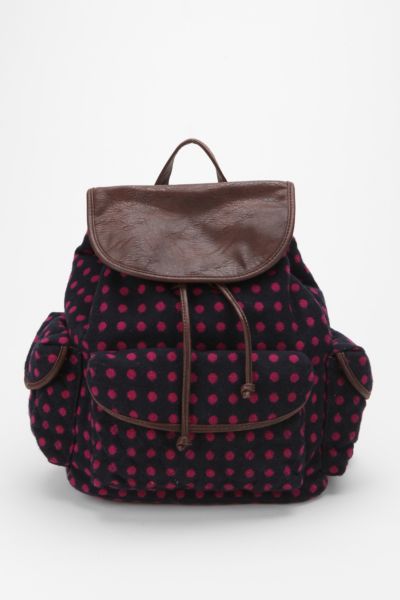 UrbanOutfitters  Kimchi Blue Polka Dot Drawstring Backpack