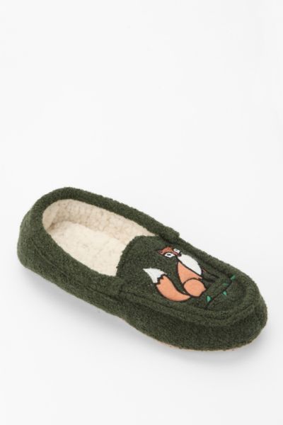 Green Fox Moccasin Slipper