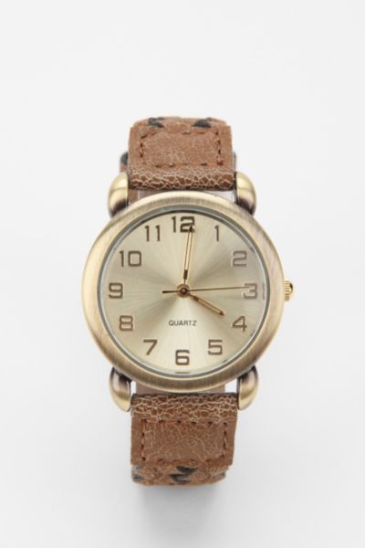 UrbanOutfitters  Distressed Leather Macramé Watch