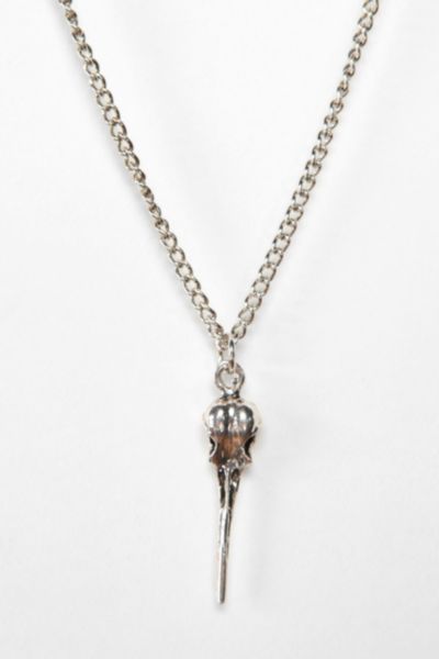 UrbanOutfitters  25th Floor Hummingbird Skull Pendant Necklace