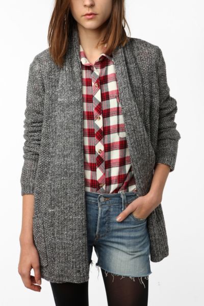 Sparkle & Fade Marled Drapey Open Cardigan   Urban Outfitters