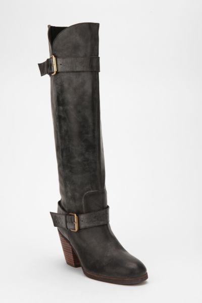 Black Matiko Tall Heel Buckle Boot  UrbanOutfitters