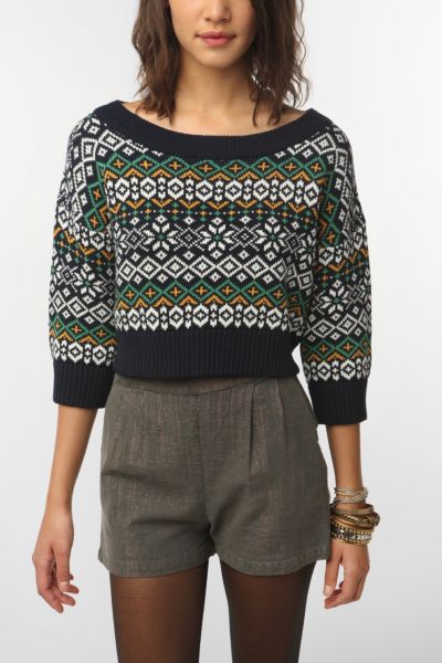 UrbanOutfitters  BDG Cropped Fair Isle Sweater