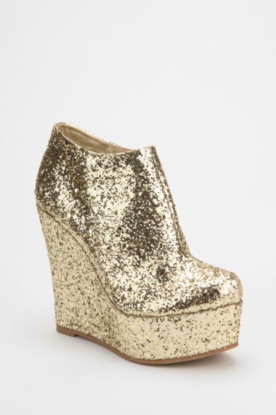 UrbanOutfitters  Deena & Ozzy Glitter Wedge Boot