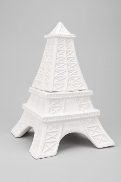 eiffel tower cookie jar $ 34 00 colors white size size chart quantity 