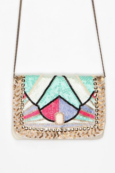 UrbanOutfitters  Kimchi Blue Art Deco Jeweled Clutch