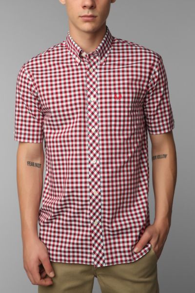 Fred Perry Three Color Gingham Short Sleeved Shirt