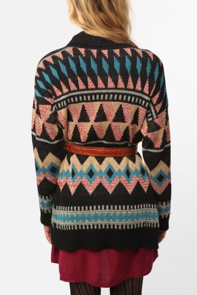 UrbanOutfitters  Sparkle & Fade Bright Pop Geo Shawl Cardigan