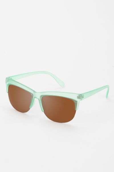 High Brow Rimless Rectangle Sunglasses