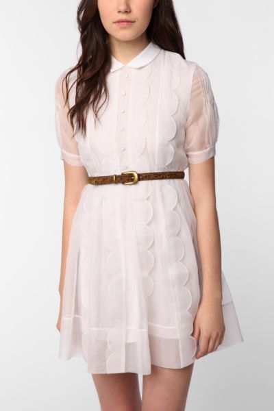 TBA Silk Scalloped Ella Dress   Urban Outfitters