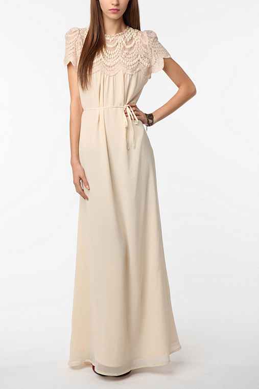 Hazel Long Embellished-Top Prairie Dress - Urban Outfitters