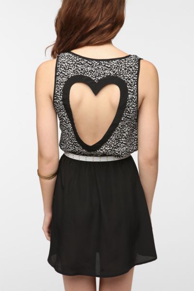 Reverse Heart Back Cutout Dress   Urban Outfitters