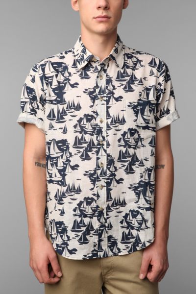 Reyn Spooner Short Sleeved Mele Kele Ink Shirt