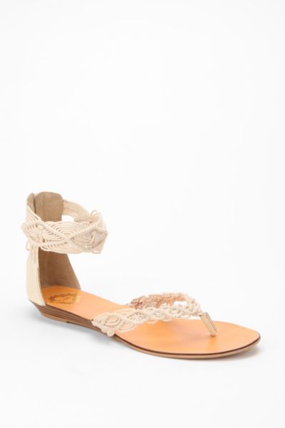 UrbanOutfitters  Ecote Macrame Ankle Strap Sandal