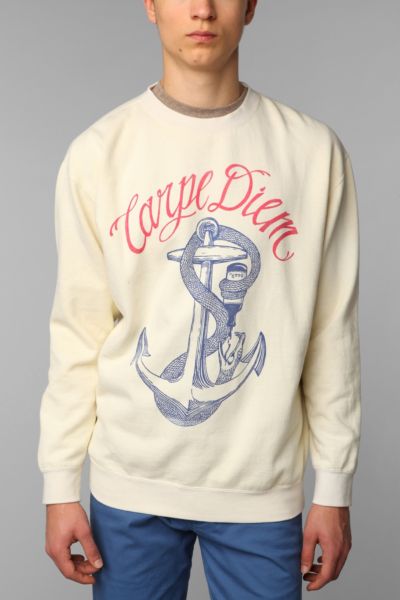 UrbanOutfitters  FUN Artists Carpe Diem Crew Sweatshirt