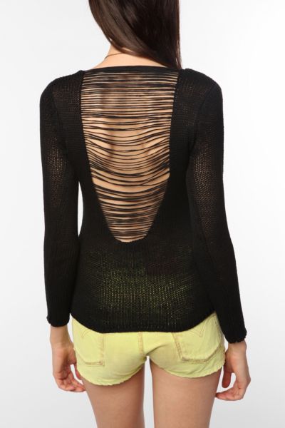 UrbanOutfitters  Sparkle & Fade Slashed Back Sweater