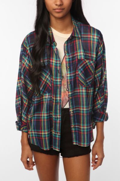 BDG Breezy Plaid Dolman Shirt   Urban Outfitters