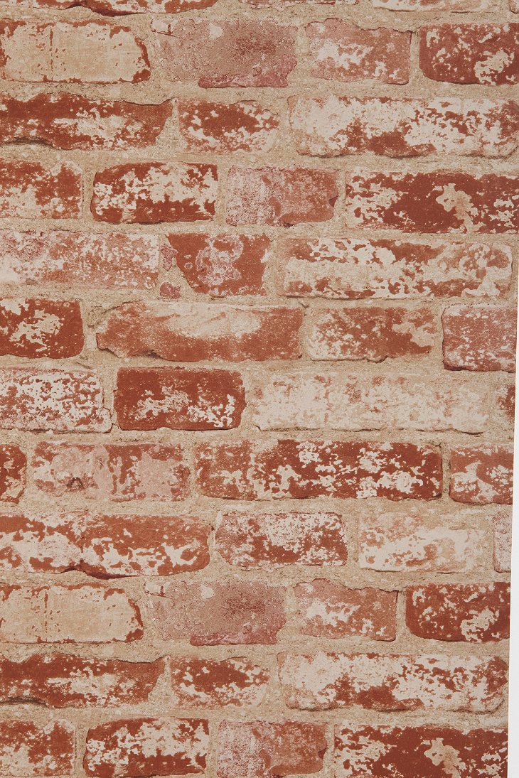 UrbanOutfitters  Brick Trompe Loeil Wallpaper