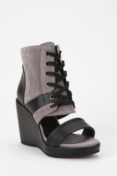 Leidi by Idiel Treaded Peeptoe Lace up Wedge   Urban Outfitters