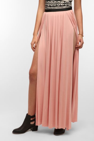 Ecote Double Slit Maxi Skirt - Urban Outfitters