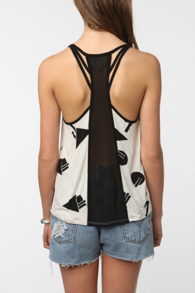 Silence & Noise Chiffon Spider Tank Top