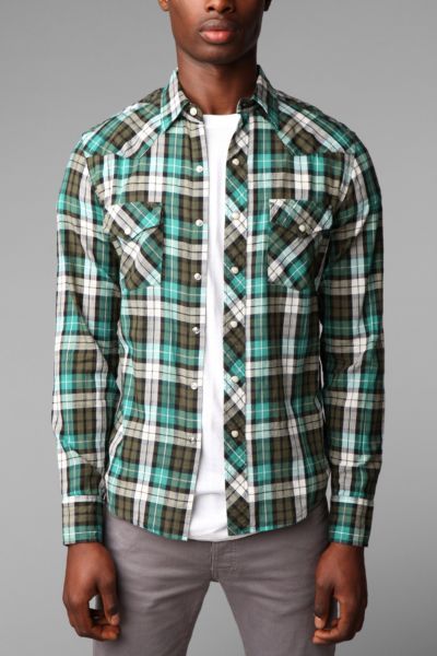 Salt Valley Long Sleeved Gump Plaid Western Shirt