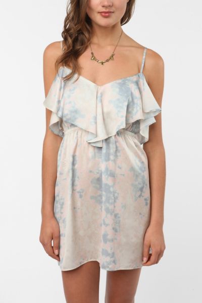 Kimchi Blue Silky Lace Hem Midi Dress