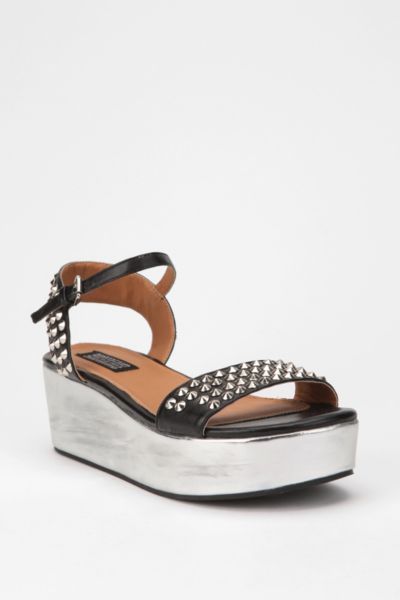   studded flatform sandal sku 24622128 $ 59 00 color black white size