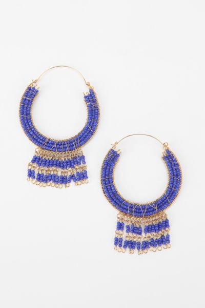 Kosi Bay Beaded Hoop Earring   Urban Outfitters