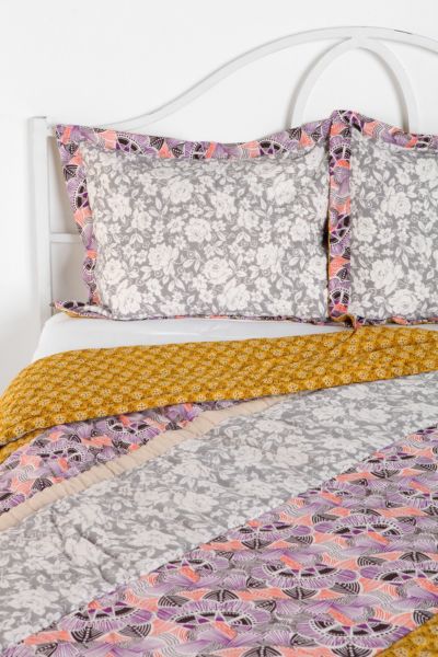 Plum & Bow Blossom Patchwork Sham   Set Of 2