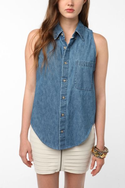 Urban Renewal Racer Back Denim Shirt