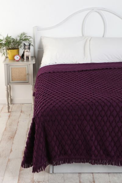 Diamond Chain Chenille Coverlet