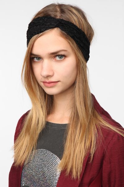 Twisted Lace Headwrap   Urban Outfitters