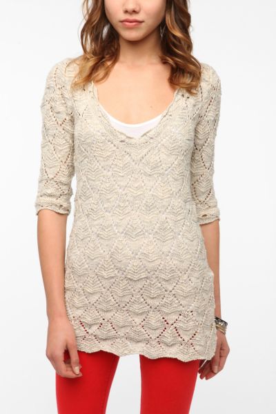 Pins and Needles Crochet Deep V Tunic