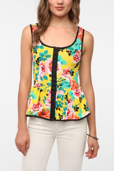 Pins and Needles Floral Peplum Tank