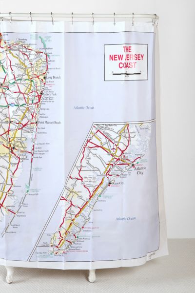 New Jersey Shore Map Shower Curtain