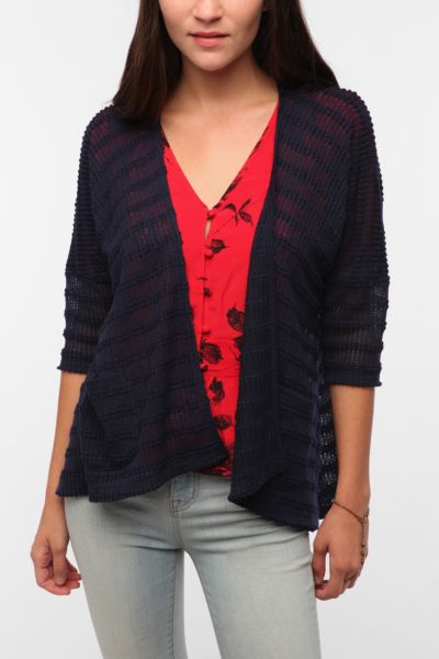 Pins and Needles Pointelle Open Cardigan