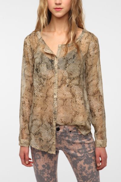 Ecote Chiffon Blouse   Urban Outfitters