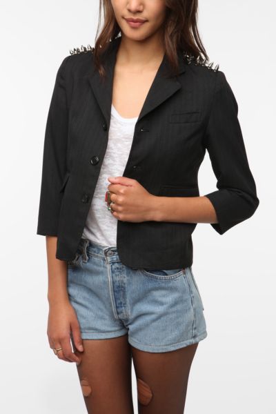 Urban Renewal Studded Boys Blazer   Urban Outfitters