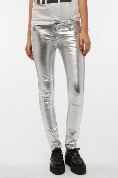 Tripp NYC Silver Vinyl Pant - Urban Outfitters
