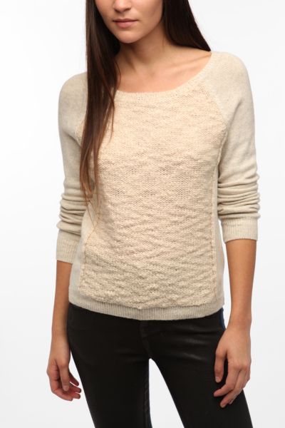 Silence + Noise Boucle Panel Sweater - Urban Outfitters
