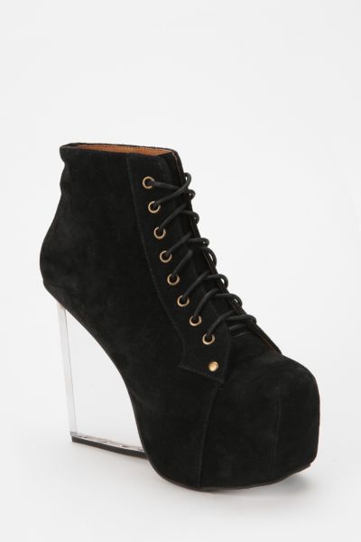Jeffrey Campbell Dina Clear Wedge Suede Boot - Urban Outfitters