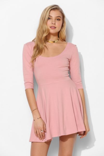 Sparkle & Fade 3/4 Sleeve Knit Skater Dress - Urban Outfitters