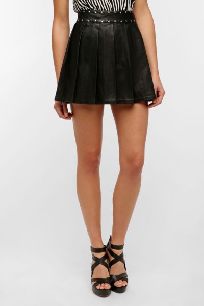 Silence & Noise Studded Faux Leather Circle Skirt - Urban Outfitters
